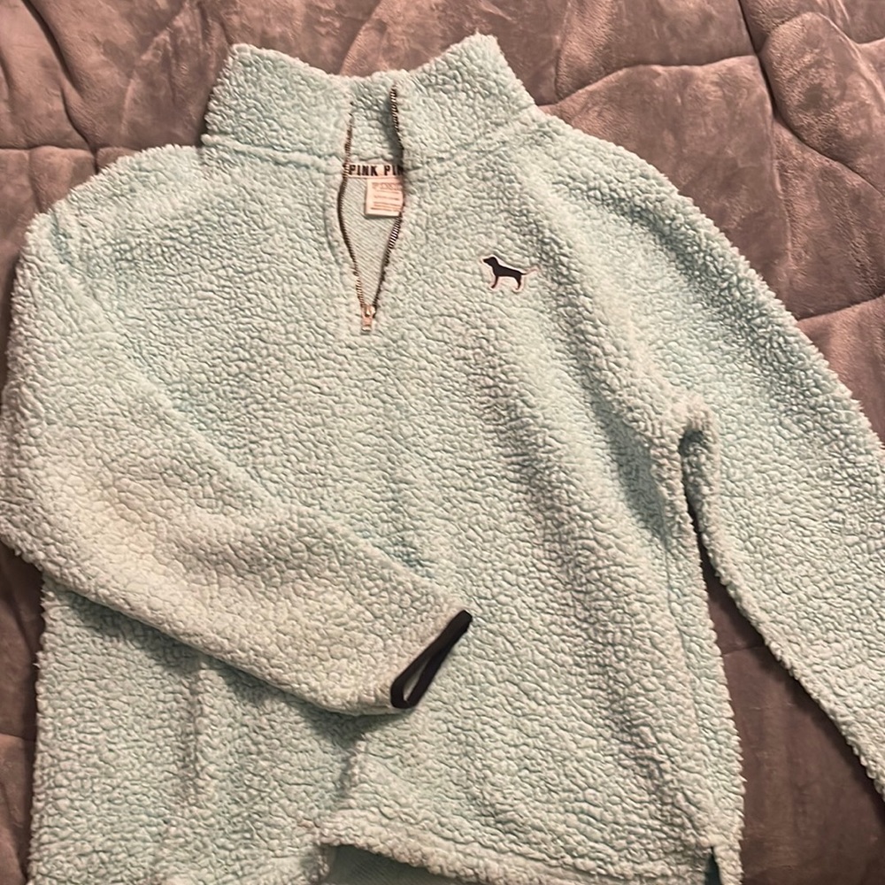 Small mint green Victoria secret pink half zip